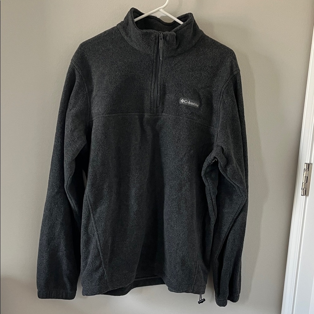 NWOT Columbia Men's Charcoal Grey Quarter Zip Fleece Pullover Size Large
